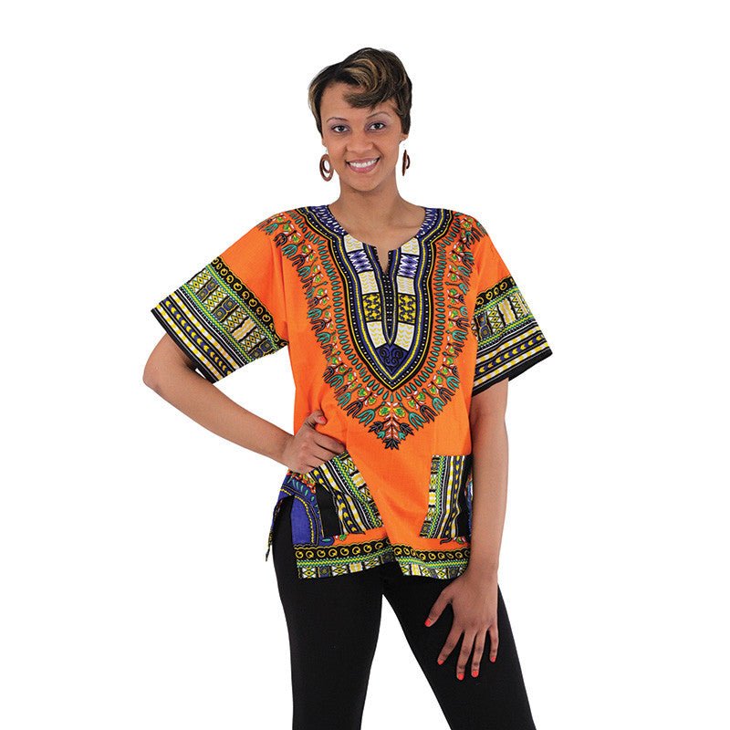 Traditional Dashiki: Orange - B&R African Styles