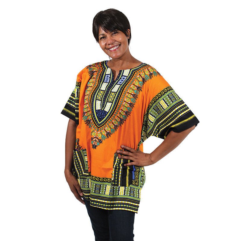 Traditional Dashiki: Orange - B&R African Styles