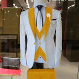 WEDDING / SPECIAL OCCASIONS WHITE SLIM SUIT FOR MEN 3 PIECES BLAZER JACKET