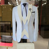 WEDDING / SPECIAL OCCASIONS WHITE SLIM SUIT FOR MEN 3 PIECES BLAZER JACKET