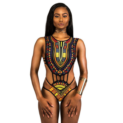 Women African Print Bikini Set Swimwear Push-Up Padded Bra Swimsuit Beachwear - B&R African Styles