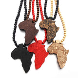 Wooden  Engraved Chain African  Pendant Necklace