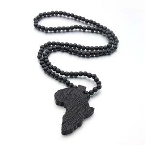 Wooden  Engraved Chain African  Pendant Necklace